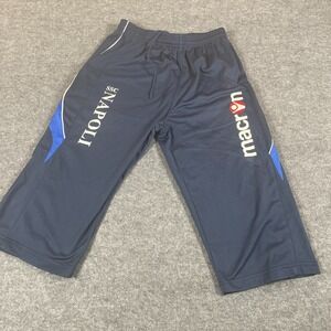 Napoli Pants Mens Small Blue Training 3/4 Pant Soccer Fubol Stretch Macron Italy